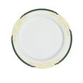 thumbnail image 2 of Balsa Circle 10 White Plastic Salad 8" Plates Hunter Green Gold Trim Disposable Tableware, 2 of 8