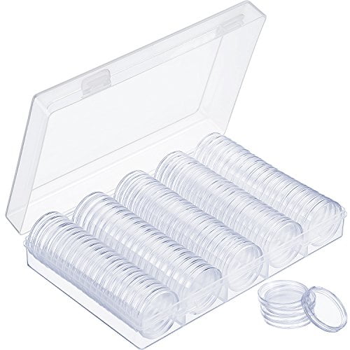 Details about   10x Set 20~40mm Round Plastic Coin Holder Capsule Container Storage Case Box Hot 