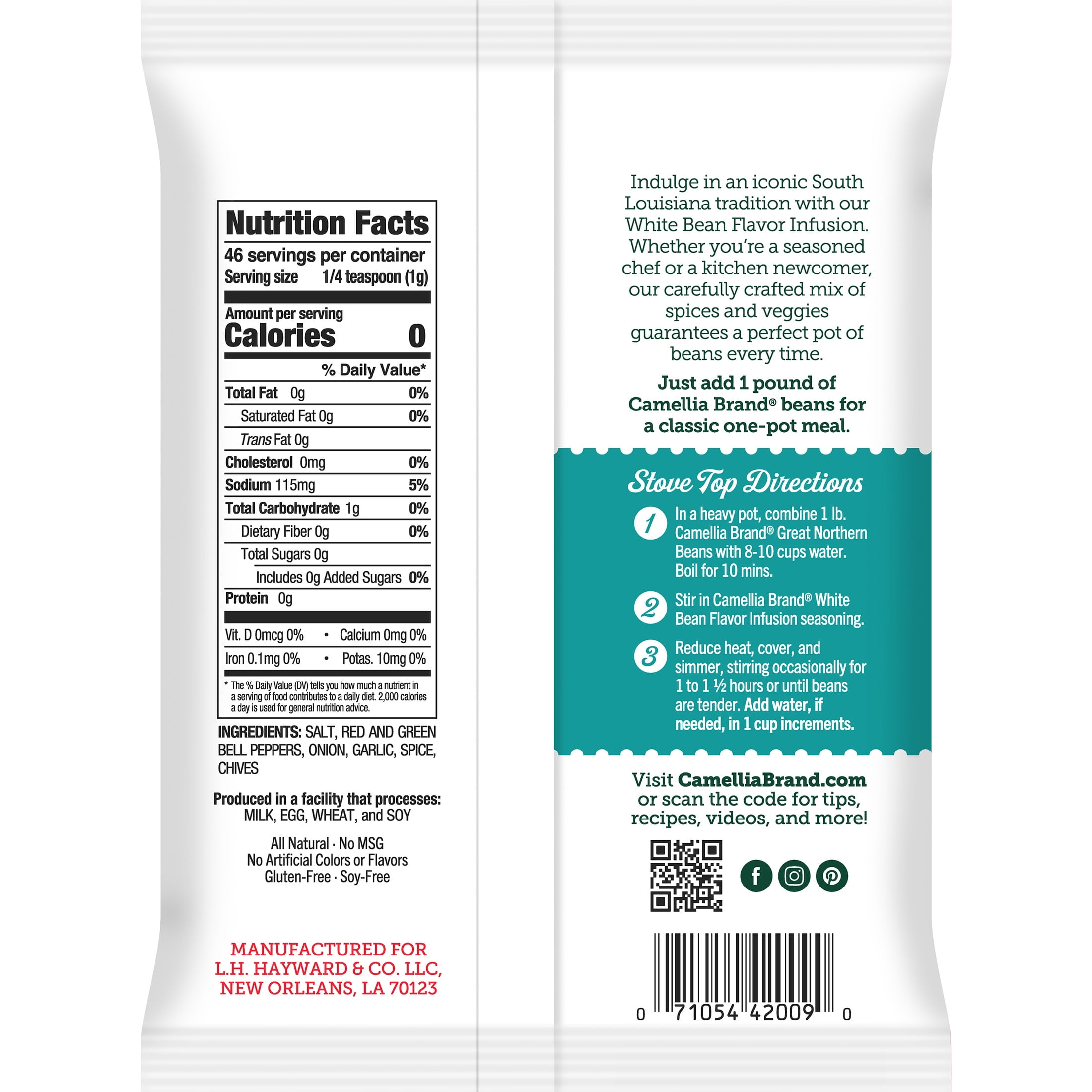 (2 pack) Camellia White Bean Flavor Infusion Seasoning Mix 1.6 oz
