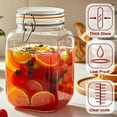 thumbnail image 3 of 2 Pack 1 Gallon Glass Jar with Airtight Lids,Super Wide Mouth Large Mason Jars 128 oz,Glass Gallon Jugs Storage Container for Sun Tea,Kombucha,Storing,Canning, 3 of 6