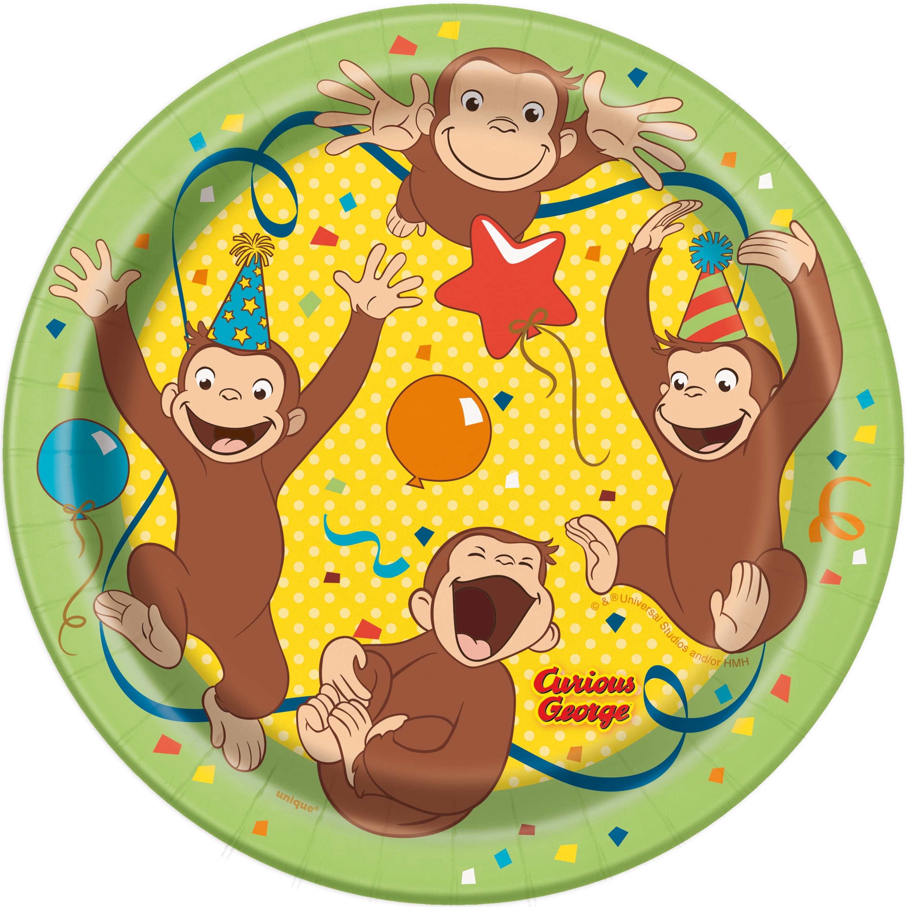 Curious George Plastic Loot Party Favor Bags 8 Pack NEW this is for 1 pack of 8 