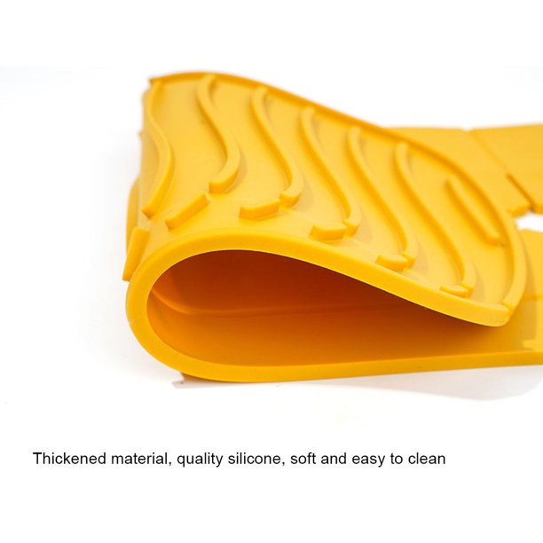 Grifo de cocina Almohadilla de drenaje de silicona Baño Encimera Splash Mat (Amarillo 45CM) Likrtyny Libre de BPA