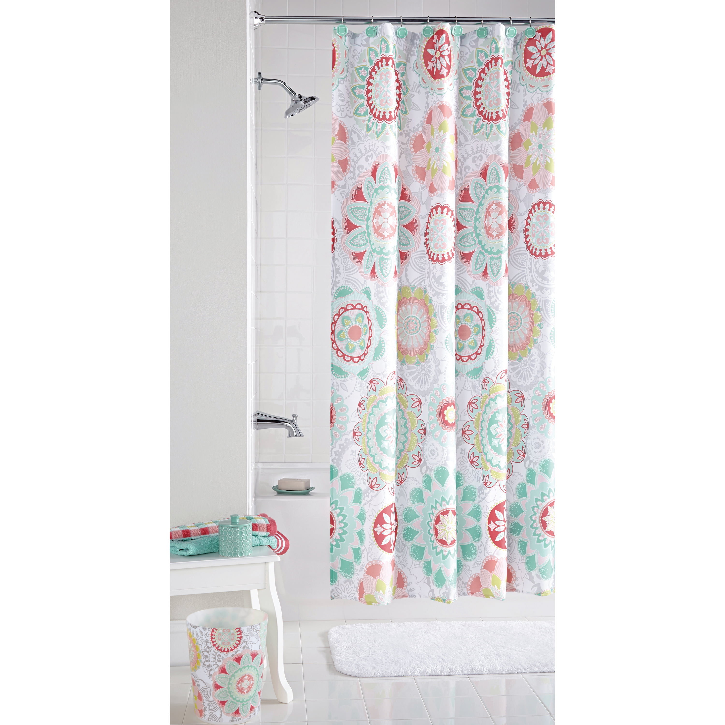 fabric shower curtains walmart