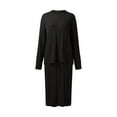 thumbnail image 3 of Vestido de punto, traje de dos piezas, suéter y falda de punto midi, conjunto de 2 piezas ajustado, vestido midi, vestido de suéter de cuello alto, conjunto de vestido de punto, vestido, 3 of 5