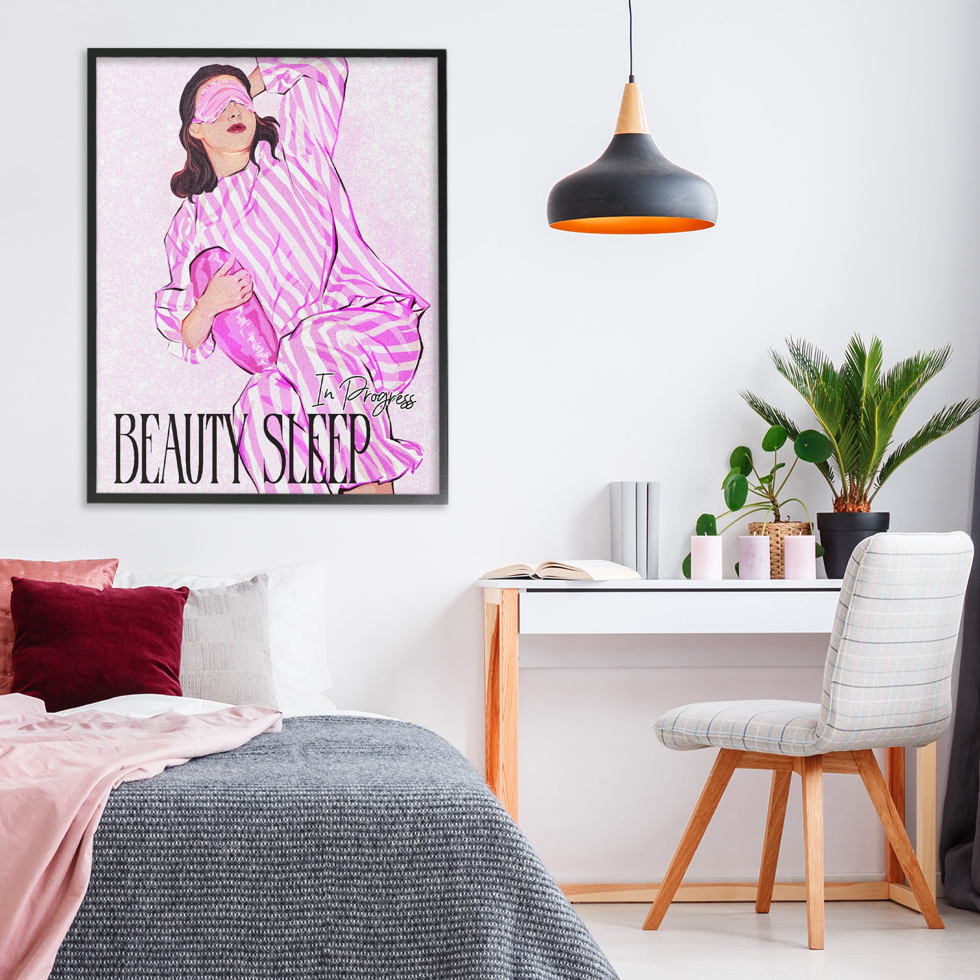 Stupell Industries Beauty Sleep In Progress Black Framed Giclee Art, design by Ziwei Li