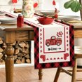 thumbnail image 4 of FYTPOV Red Buffalo Plaid Table Runner, Valentines Day Decorations, Hearts Truck Printed Table Runner for Wedding Party, Christmas Runner for Table Home Decor, 13x72 inch, 4 of 5