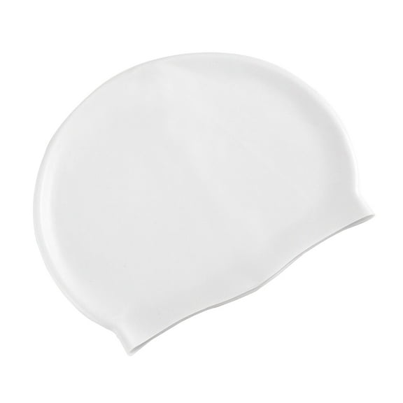 Unisex Silicone Swimming Waterproof Swim Caps Swimming Hat Sports Elastic Swimming Hat Rubber Swimming Accessory for Adult Men Women(White)