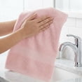 thumbnail image 4 of Unique Bargains Striped Cotton Soft Absorbent Quick Dry Hand Towels Pink 2pcs 29" x 13", 4 of 8