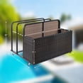 thumbnail image 3 of Huisuilinss Outdoor Pool Float Storage,Rattan Pool Caddy With Wheels,Outdoor Wicker Patio Poolside Float Storage, Pool Storage Pool Float Caddy for Floaties, Noodles, Life Vests, Beach Balls, Toys, 3 of 7
