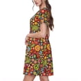 thumbnail image 2 of Kdxio Hippie Peace Love Pattern Summer Dresses for Women Casual Tshirt Short Sleeve Floral Sundress Beach Cover Ups with Pockets, 2 of 6