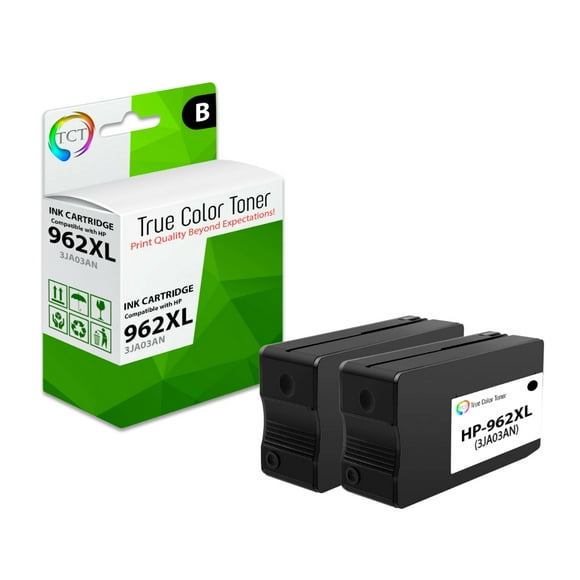 TCT Premium Compatible Ink Cartridge Replacement for HP 962XL 3JA03AN Black High Yield works with HP OfficeJet 9012, OfficeJet Pro 9010 9015 9018 9019 Printers (2,000 Pages) - 2 Pack