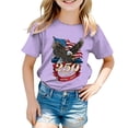 thumbnail image 4 of Karoyedx Girls Summer Shirts 250 Years USA Shirt for Kids 1776 American Flag Graphic Shirt Boys Girls Patriotic Short Sleeve 4th of July Tee Top Purple Size,11-12 Years, 4 of 5