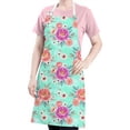 thumbnail image 5 of Pioneer Flower Floral Print Pattern Apron for Women and Men, Cotton Linen Waterproof with Pockets, Adjustable, 33x27 Inch for Kitchen, Gardening, BBQ, Salon, 5 of 6