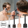 thumbnail image 2 of Men Safety Razor with Stand Stainless Steel Blade Cleaning Brush Double-sided Portable Travel Manual Male Shaving Razor Father Husband Gift, 2 of 8