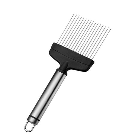 

Clearance! Yuoaenl Cooking Utensils Onion Slicer Stainless Steel Onion Cutter Onion Holder for Slicing and Storage Onions Tomato Eggs and Vegetables Protective Cover Included Dishwasher