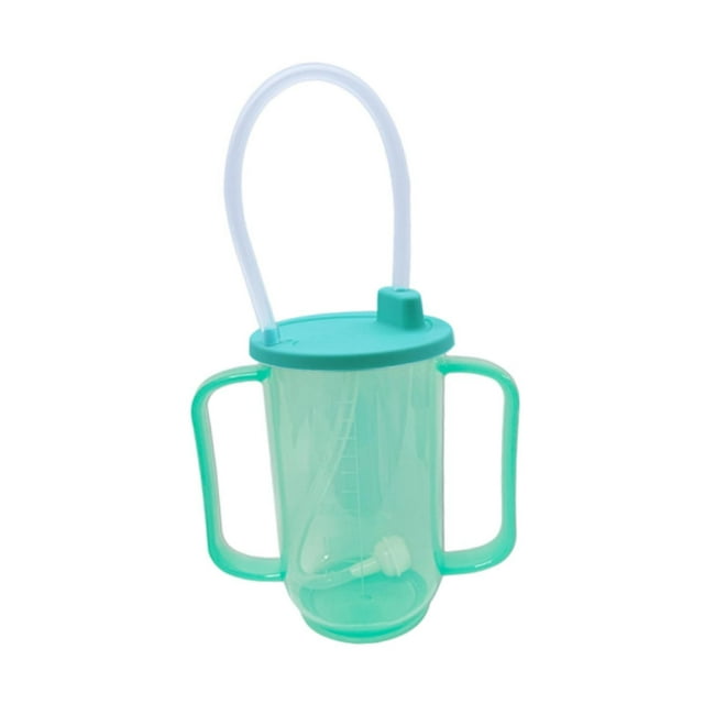 Vaso de alimentación convaleciente con pajita y tapa, biberón multiusos para el hogar, vaso para adultos, para sopa, enfermería y oficina.