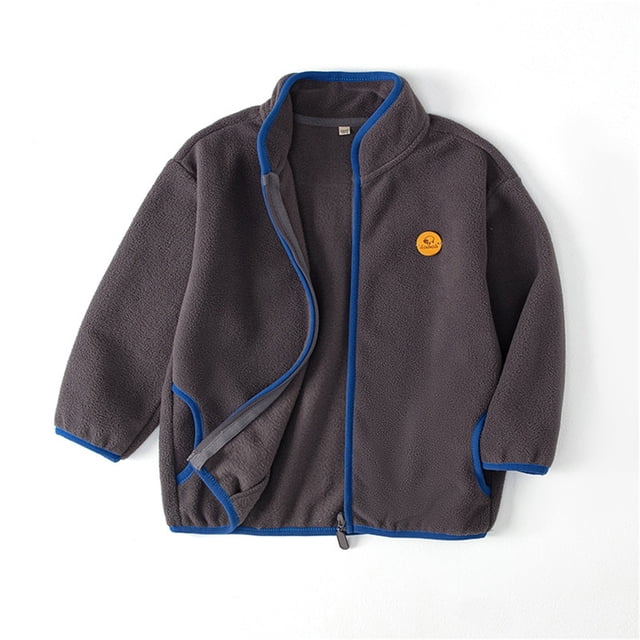 LOVZFMLL Vestes pour Filles Haut en Molleton Teddy pour Enfants Veste à Fermeture Éclair avec Flanelle Haut en Molleton Double Face Veste 5-6 Ans