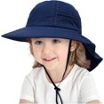 thumbnail image 6 of Toddler Kids Girls Boys Sun Hat Summer UPF 50+ Protection Caps Wide Brim Neck Flap Beach Play Hats Age 1-7 Years, 6 of 6
