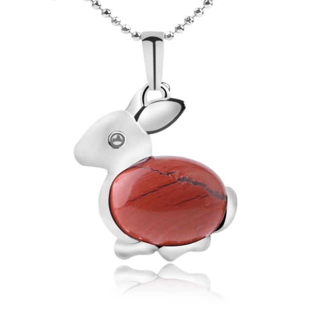 Beads Rabbit Animal Necklaces & Pendants Chakra Reiki Pink Purple Crystal
