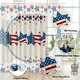 thumbnail image 4 of 4th of July Independence Day Shower Curtain Set, 4th of July American Flag Patriotic Star Fabric Bathroom Shower Curtain Family Holiday Decor Bathtub Curtain with 12PCS Hook, 4 of 6