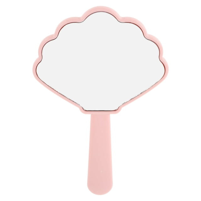 HLONKHandheld Shell Mirror Portable Makeup Mirror for Women Girls Tiny Hand Shell Mirror with Handle Compact and Convenient Vanity Mirror Decorative Hand Mirror