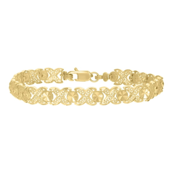 10kt Real Yellow Gold Womens 8" Stampato Bracelet