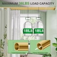 thumbnail image 2 of Double Shower Curtain Rod, Adjustable 28 to 76 Inches Wall Mounted Double Shower Rod Rustproof, Gold Shower Curtain Pole for Bathroom, Laundry Room, Bathtub and more, 2 of 7