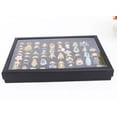thumbnail image 3 of 100-Slot Jewelry Ring Display Tray & Earring Storage Box - Velvet-Lined Organizer with Clear Lid, Stackable Ring Holder for Rings, Earrings, Necklaces & More, Perfect for Jewelry Collectors & Sellers, 3 of 6