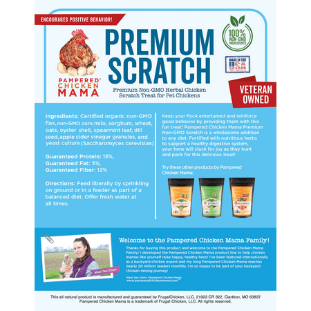 Pampered Chicken Mama Premium Chicken Scratch Treat (40 Pounds) - Backyard Chicken Feed - High Protein & High Calcium All-Natural Backyard Chicken Grower Feed Supplies for Laying Chickens
