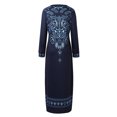 thumbnail image 4 of HUITKMM Robes d'Automne pour Femmes à Manches Longues Robe Maxi d'Automne pour Femmes Col en V à Fleurs Décontractée Longues Robes Soirée Plage Invitée de Mariage Robe Automne, 4 of 6