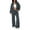 Dark Gray, variant on Women's Daily Wear 2-Piece Set, Solid Color Cardigan with Zipper and Slim Fit Elastic Waist Pants, Casual Outfit,Coffee 2XL