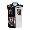 thumbnail image 4 of Yaoyar Mens Sleeveless 4th of July Shirts Casual American Flag Stars and Stripes Button Down Patriotic Tank Top with Pockets, 4 of 5