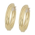thumbnail image 2 of KoolJewelry 18k Yellow Gold 4x15mm Twisted Hoop Earrings, 2 of 4