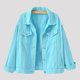 thumbnail image 1 of Women Spring And Autumn Coats Warm Solid Long Sleeve Denim Jacket OuterwearL, 1 of 3