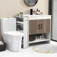 thumbnail image 4 of PetFurnishn Slim Rolling Storage Cart, 4-Tier Rolling Utility Cart, Wood Kitchen Storage Cart with Handle & Wheels,Narrow Rolling Shelving Unit for Kitchen Bathroom Laundry Small Places (Plain White), 4 of 10