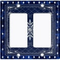 thumbnail image 6 of Metal Light Switch Plate Cover Blue Rhombus Snowflake Frame FRA044, 6 of 13