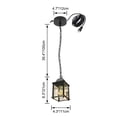 thumbnail image 3 of FSLiving Industrial Style AUTO Black Exterior Ceiling Hanging Lantern Outdoor Timer Adjustable Photocell Combo with UL Plug-in Cord Dusk to Dawn Setting for Porch Light Backyard Pathway Farmhouse, 3 of 9