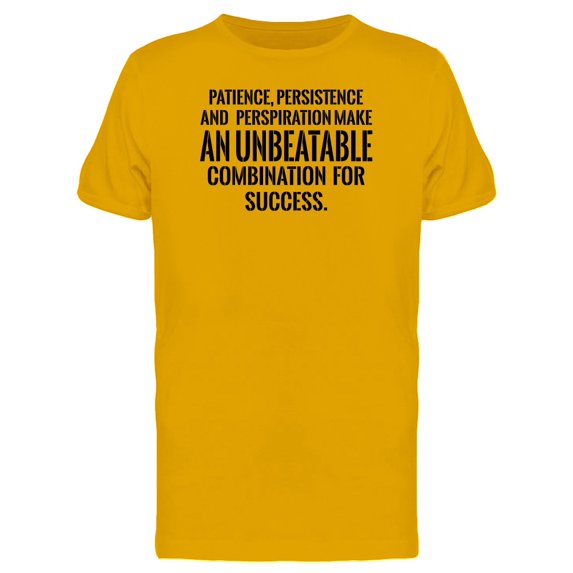 Patince Pesistence Success Quote Tee Men's -Image by Shutterstock