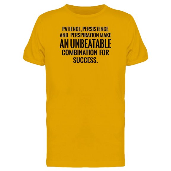 Patince Pesistence Success Quote Tee Men's -Image by Shutterstock