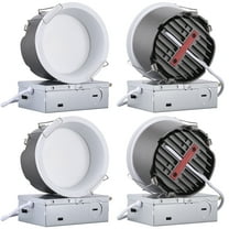 4 Pack 4-Inch LED Recessed Lights with J-Box, Narrow Trim Deep Anti-Glare Canless Downlight, 5CCT, Dimmable, CRI 90, 2700-5000K Selectable, ETL & FCC Listed
