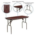 thumbnail image 2 of 4-Foot Mahogany Melamine Laminate Folding Banquet Table, 2 of 9