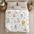 thumbnail image 5 of Safari Jungle Animal Eucalyptus Leaf, Festive Holiday Scene, Warm Flannel Blanket for Cabin and Lodge with Detailed Artwork, Wildlife Lovers Christmas Gift, Festive Home Decor, 5 of 9