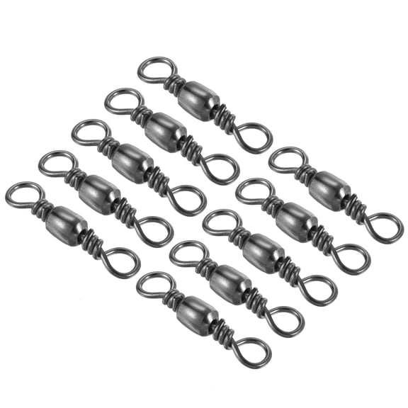 Uxcell 41LBS Stainless Steel Fishing Barrel Swivels, Black 50 Pack
