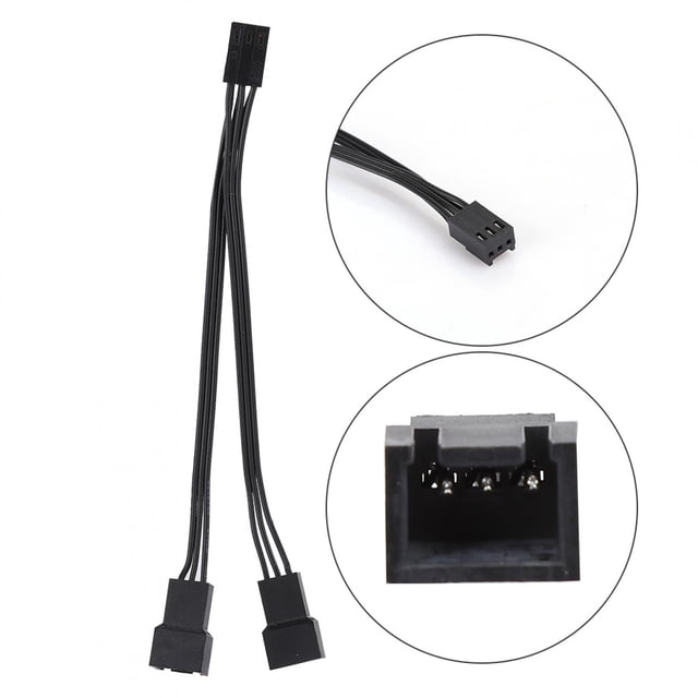 1-to-2 Fan Cable 5pcs Extension Cable Fast Transmission OD 1.3mm Outer Diameter 1007 26AWG For Motherboard Fan 3-Pin