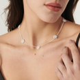 thumbnail image 2 of CROPD Pearl Necklace: 14K White Gold-Plated Pearl Pendant Necklace for Women Station Choker Y-necklace 16.5" + 2", 2 of 12