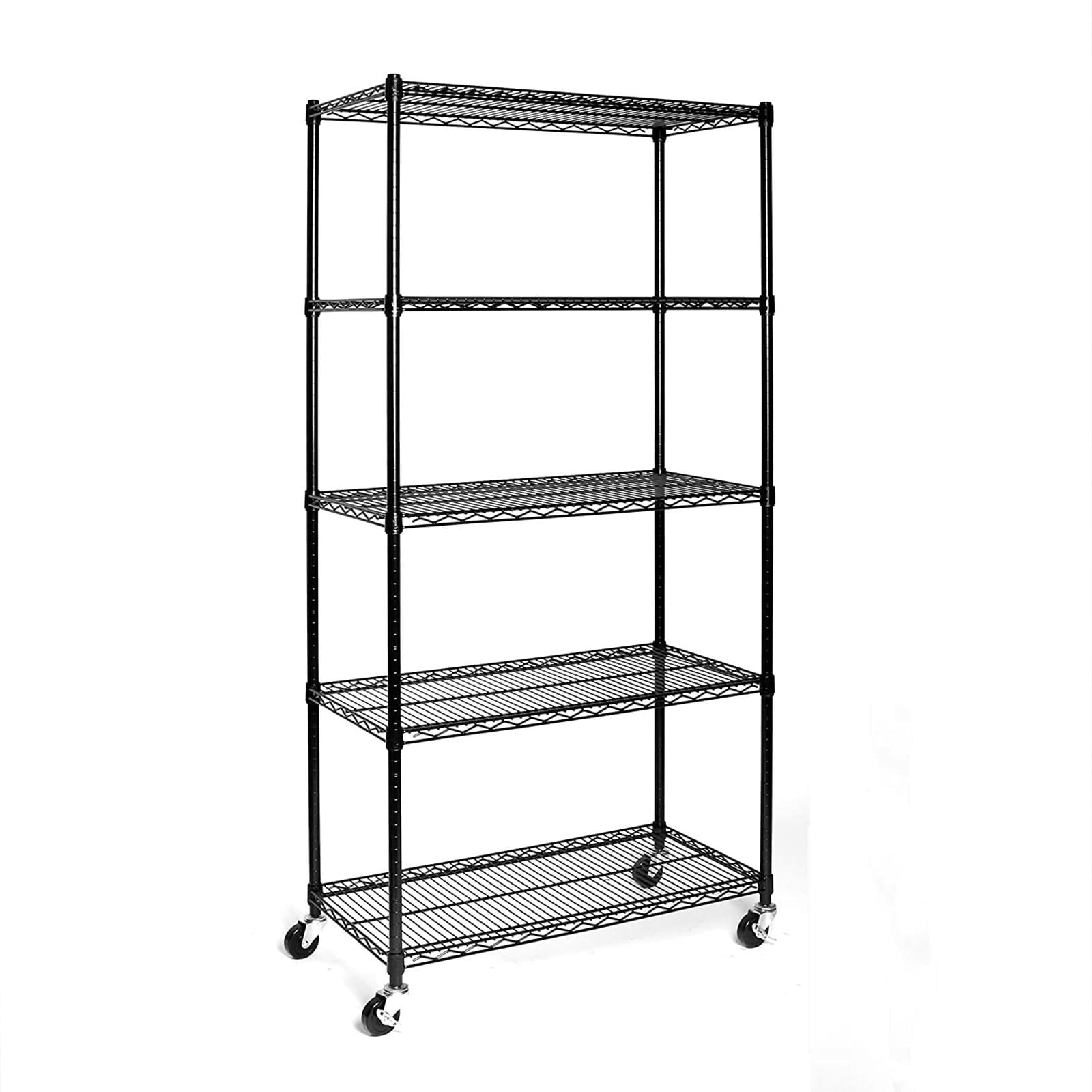 Ktaxon Commercial 5 Tier Shelf Adjustable Wire Metal Shelving Rack w