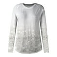 thumbnail image 5 of T Shirts For Women Long Sleeve Top Round Neck Basic Fashion Printed Tshir Thumbhole Tunic Tshirts, 5 of 5