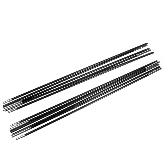 PAMINGONO Camping Tent Tarp Poles 1 Set Fiberglass Black For Hikers Break Resistance