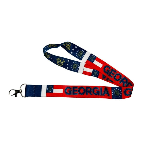 Lanyard - State Flag Georgia - USA - L069 | ID Badge Holder Strap, Travel Souvenir, Lightweight Everyday Accessory, Neck Strap, Event Accessory