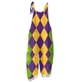 thumbnail image 4 of Dresfit Womens Mardi Gras Jumpsuit Sleeveless Patchwork Overalls 2026 Adjustable Strap Wide Leg Carnival Romper Plus Size Petite Outfits Yellow 2XL, 4 of 4